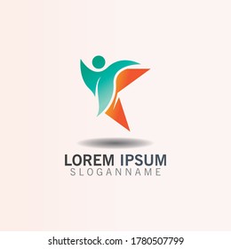 People combination Star concept logo inspiration design template vector