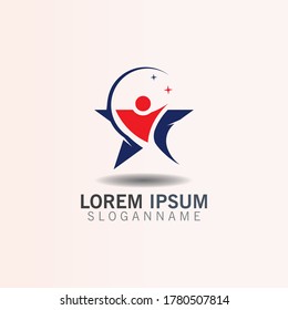 People combination Star concept logo inspiration design template vector