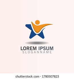 Persona combinación de diseño de inspiración del logotipo de Star plantilla vector