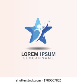People combination Star concept logo inspiration design template vector