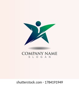 People combination Star concept logo inspiration design template vector