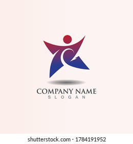 People combination Star concept logo inspiration design template vector