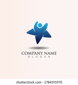 Persona combinación de diseño de inspiración del logotipo de Star plantilla vector