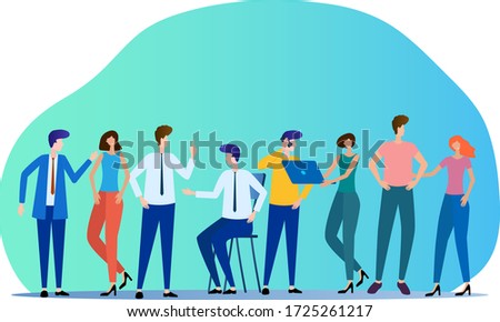 People communicate with each other.Business issues are resolved and ways out of difficult situations are found.Flat vector illustration.