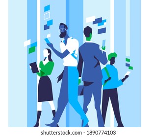 Personas comunicándose a través de herramientas digitales