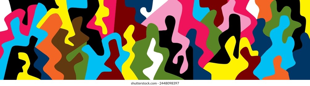People Communication  Abstract Vector Illustration  Multicolored Background