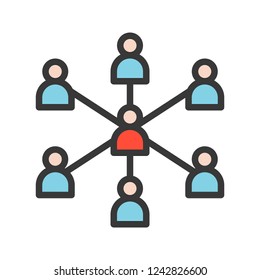 people communication and connection concept icon.editable line