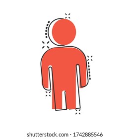 People communication icon in comic style. People cartoon vector illustration on white background. Partnership splash effect business concept.