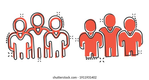 People communication icon in comic style. People cartoon vector illustration on white background. Partnership splash effect business concept.