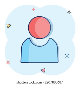 People Communication Icon In Comic Style. People Vector Cartoon Illustration Pictogram. Partnership Business Concept Splash Effect.