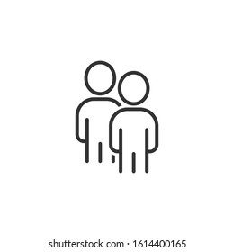 People communication icon in flat style. People vector illustration on white background. Partnership business concept.