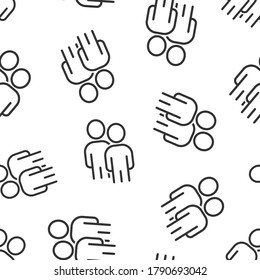 People communication icon in flat style. People vector illustration on white background. Partnership seamless pattern business concept.