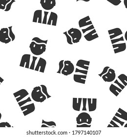People communication icon in flat style. People vector illustration on white background. Partnership seamless pattern business concept.