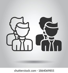 People communication icon in flat style. People vector illustration on white background. Partnership business concept.