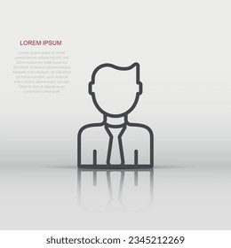 People communication icon in flat style. People vector illustration on white background. Partnership business concept.