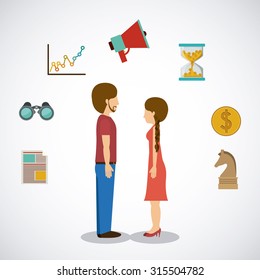 People and Communication icons design, vector illustration eps 10