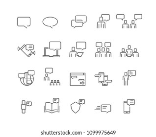 People and communication icons set,Vector