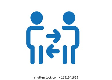 People communication line icon vector