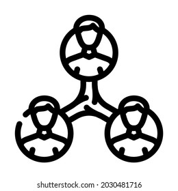 people communication line icon vector. people communication sign. isolated contour symbol black illustration
