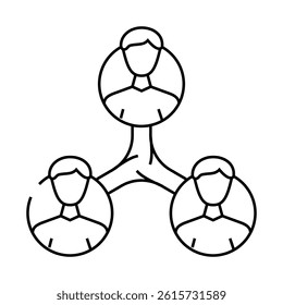 people communication line icon vector. people communication sign. isolated contour symbol black illustration