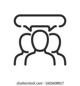 people communication, linear icon. Editable stroke