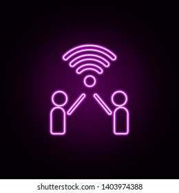 people communication neon icon. Elements of sosial media network set. Simple icon for websites, web design, mobile app, info graphics