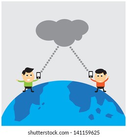 People communication on the worlds, cartoon vector format