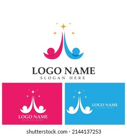 People community care group network and social icon design template