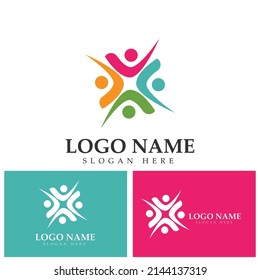 People community care group network and social icon design template
