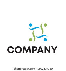 People, community, creative hub, social connection icons and logo