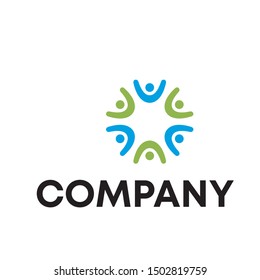 People, community, creative hub, social connection icons and logo
