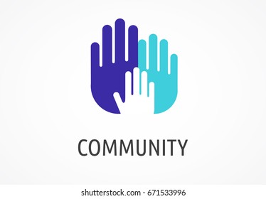 People, community, creative hub, social connection icons and logo set