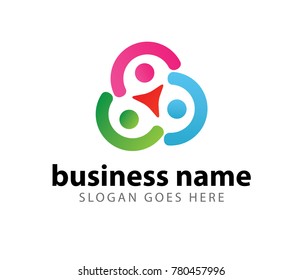 people community group dance club unity vector logo design