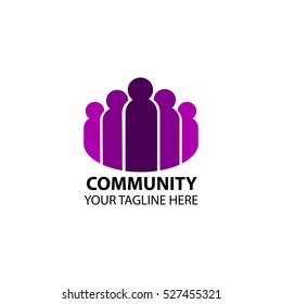 People Community Icon Logo Purple