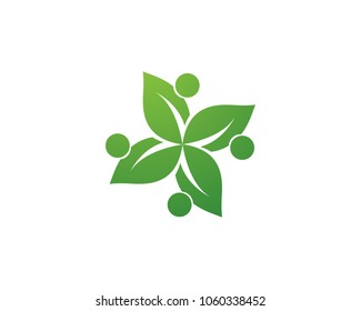 people community leaf green nature health logo and symbols
