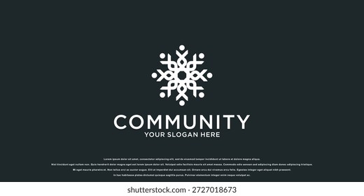 People community logo design| logo template can represent unity and solidarity in group| premium vector