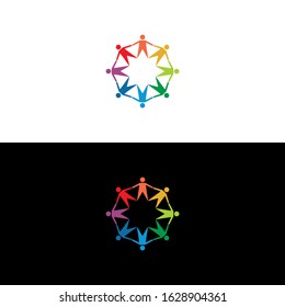 people community logo design vector society