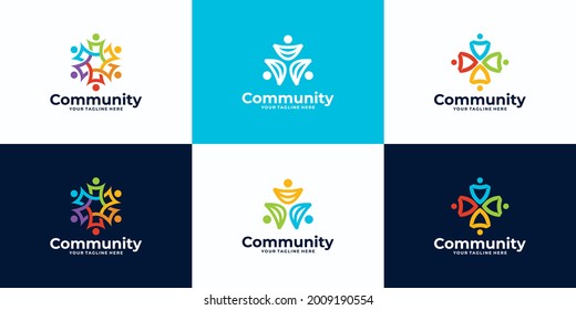 people community logo or medical clinic logo design collection