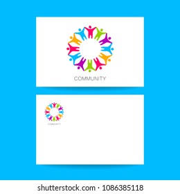 People Community Logo. 
Präsentation auf der Visitenkarte. Vektordesign-Vorlage. 