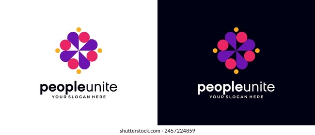 people community logo simple modern corporate logo design vector illustrations