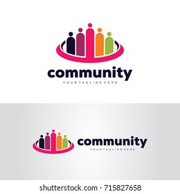 People Community Logo Template Design Vector, Emblem, Design Concept, Creative Symbol, Icon