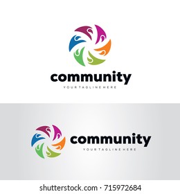 People Community Logo Template Design Vector, Emblem, Design Concept, Creative Symbol, Icon