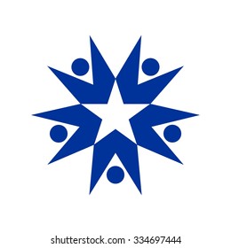 people community logo template. star people logo vector.