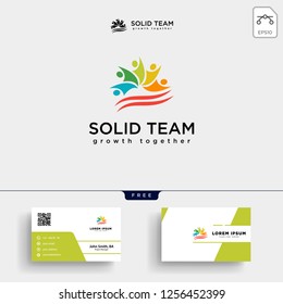 people community logo template vector illustration and stationery, letterhead, business card, envelope