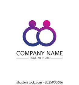 people  Community logo work team and business vector logo and design group family