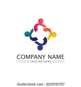 people  Community logo work team and business vector logo and design group family