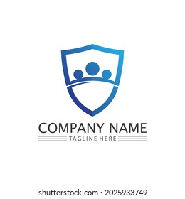 grupo de trabajo del logotipo de la comunidad y familia de grupos de diseño de vectores de negocio