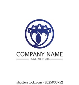 people  Community logo work team and business vector logo and design group family