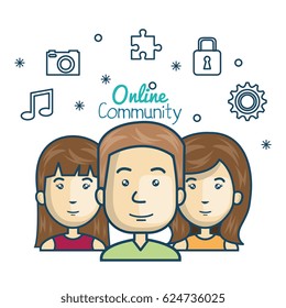 people community online concept with icons media