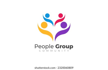 People community support logo vector design